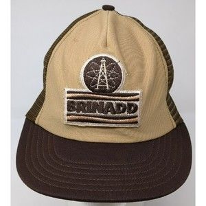 Vintage Brinadd Oil Field Fracking Rig Platform‎ Texas Mesh Trucker Hat Cap 80s